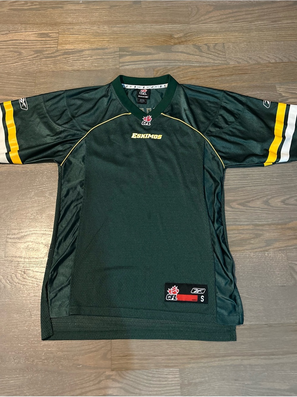 Vintage Edmonton Eskimos Reebok CFL Jersey - "EVANS" Nameplate (No Numbers) - sm
